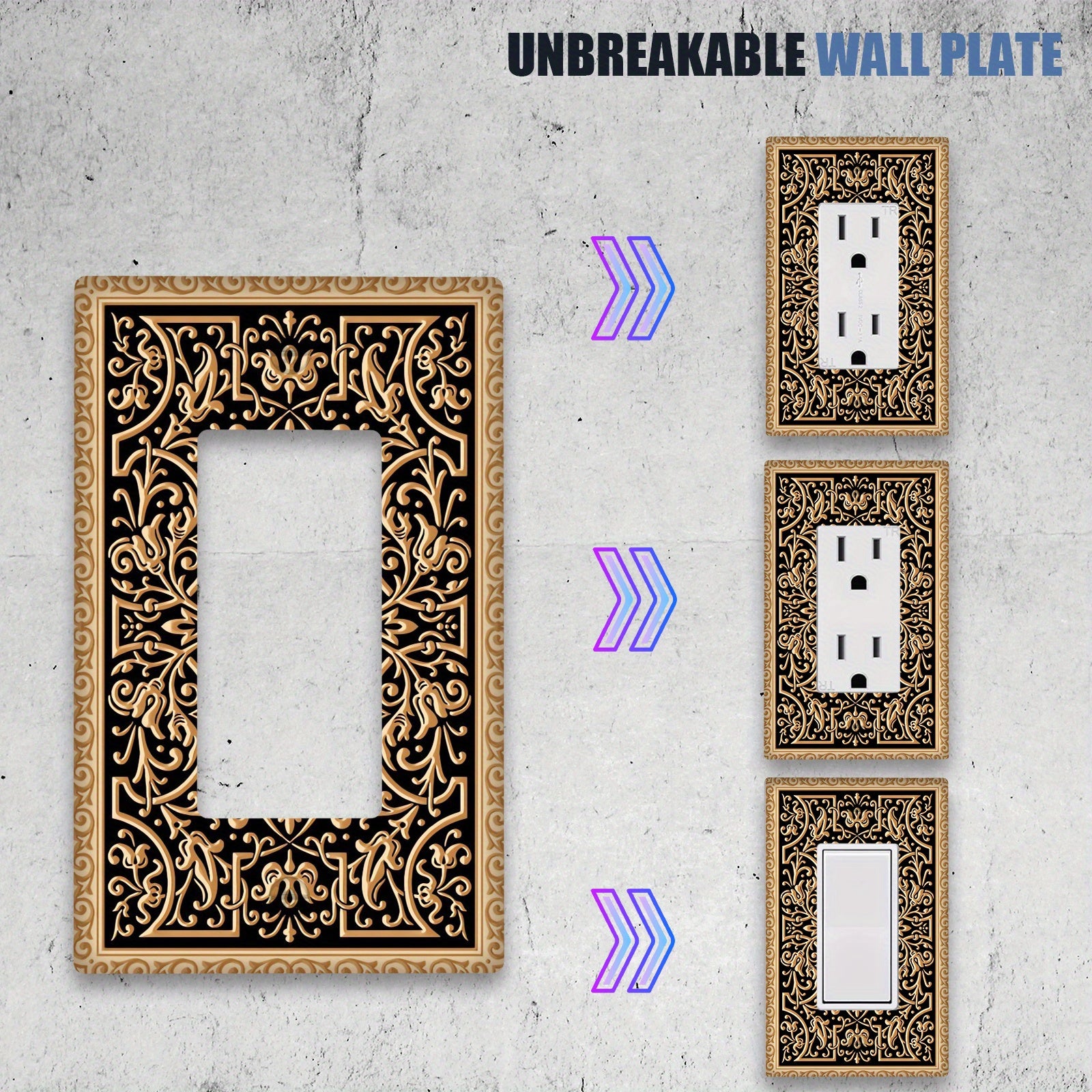 Farmhouse Agate Stone Watercolor Light Switch Plate No Electricity Needed