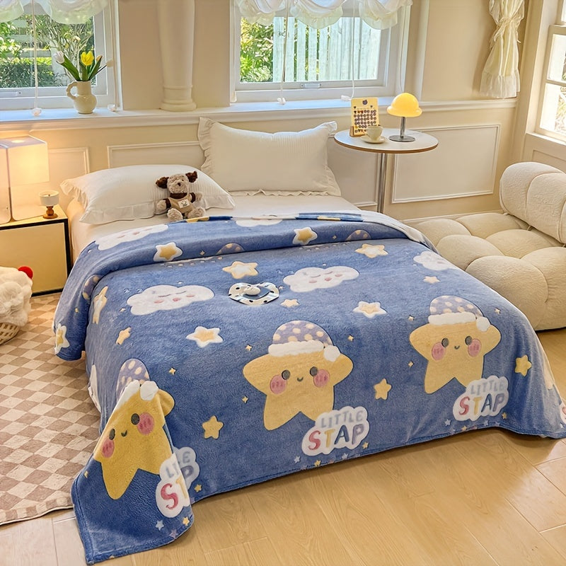 Обратное коралловое одеяло из флиса с цветочным узором, мягкий полиэстер, всесезонное