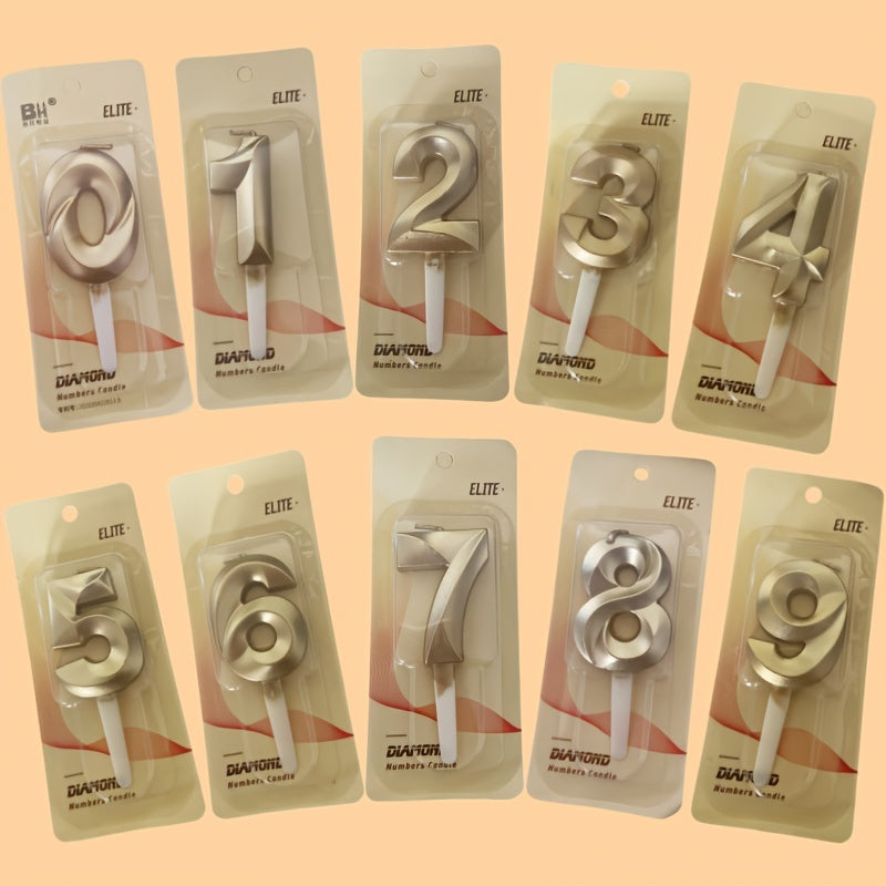 3D Raqamli sham yonish joyi oltin, kumush, olmos, tug'ilgan kun torti uchun dekoratsiya