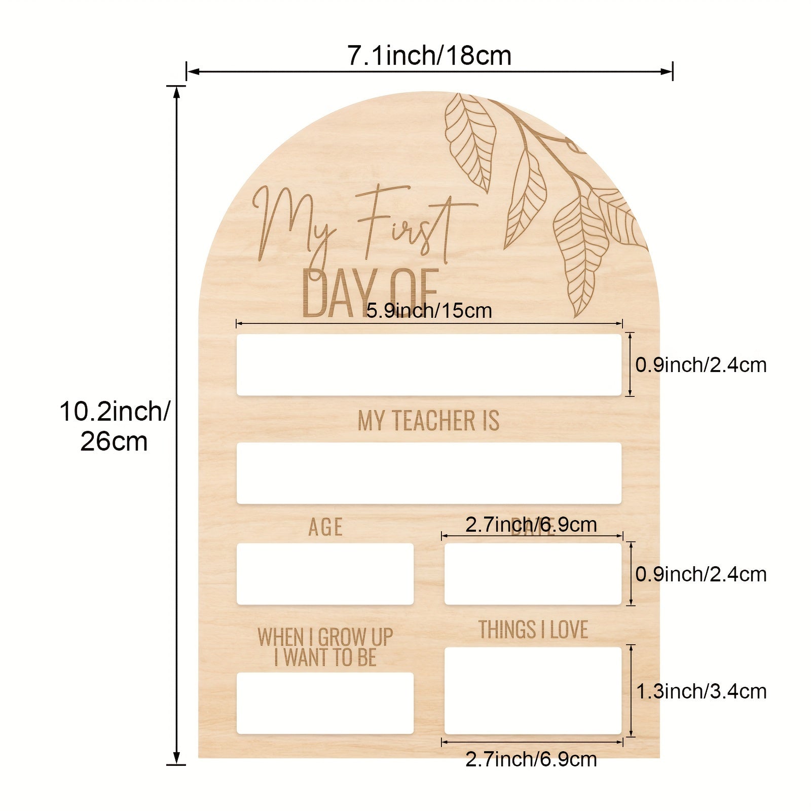 Maktabga birinchi kun xotiralari uchun yog'och mileston taxtasi, elektr energiyasi talab qilinmaydi, o'g'il va qizlar uchun maktab mavzusidagi ko'rgazma.