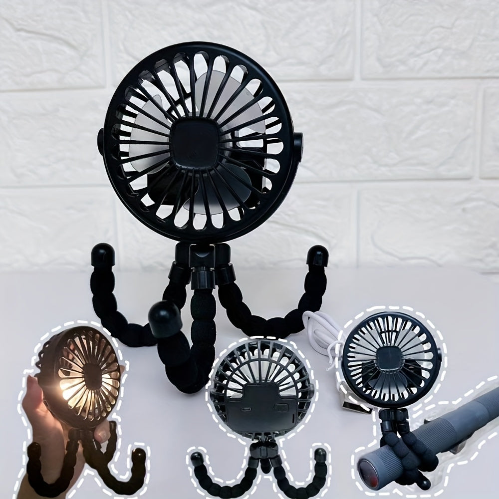 Rechargeable USB Bladeless Portable Fan for Desk, Stroller, Outdoor Blue Black