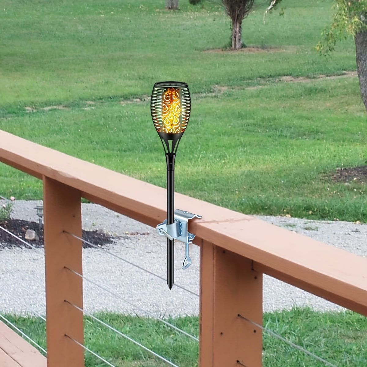 Stainless Steel Patio Umbrella Holder for Deck Balcony Railing Picnic Table