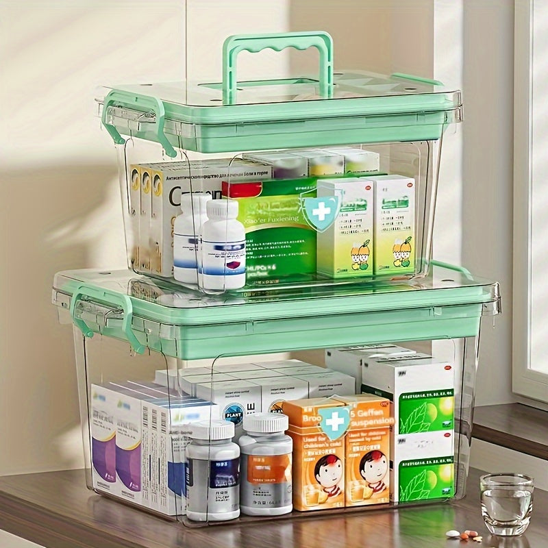Organizador modular de almacenamiento con gran capacidad y pastillero para almacenamiento en el hogar y primeros auxilios