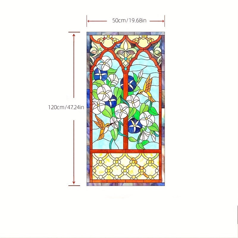 European Retro Stained Glass Window Decals for Privacy and Decoration