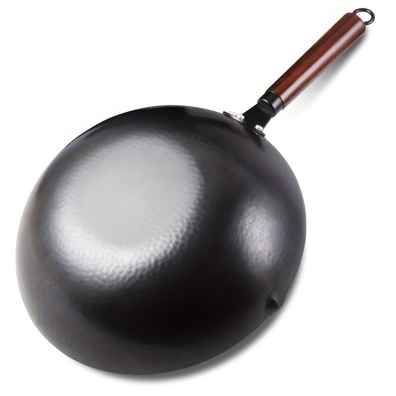 Набор из 12 китайских ковшей из кованого железа с деревянной крышкой диаметром 32 см, кухонная посуда из чугуна, безопасные принадлежности для приготовления пищи дома