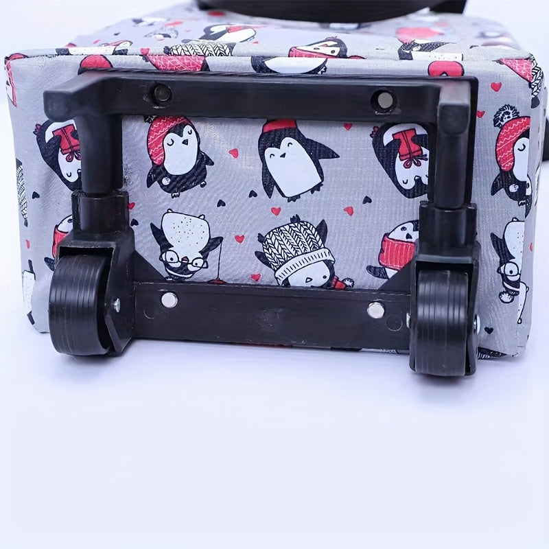 Sturdy Compact Shopping Cart with Smooth Wheels Leak-Proof Oxford Fabric for Groceries