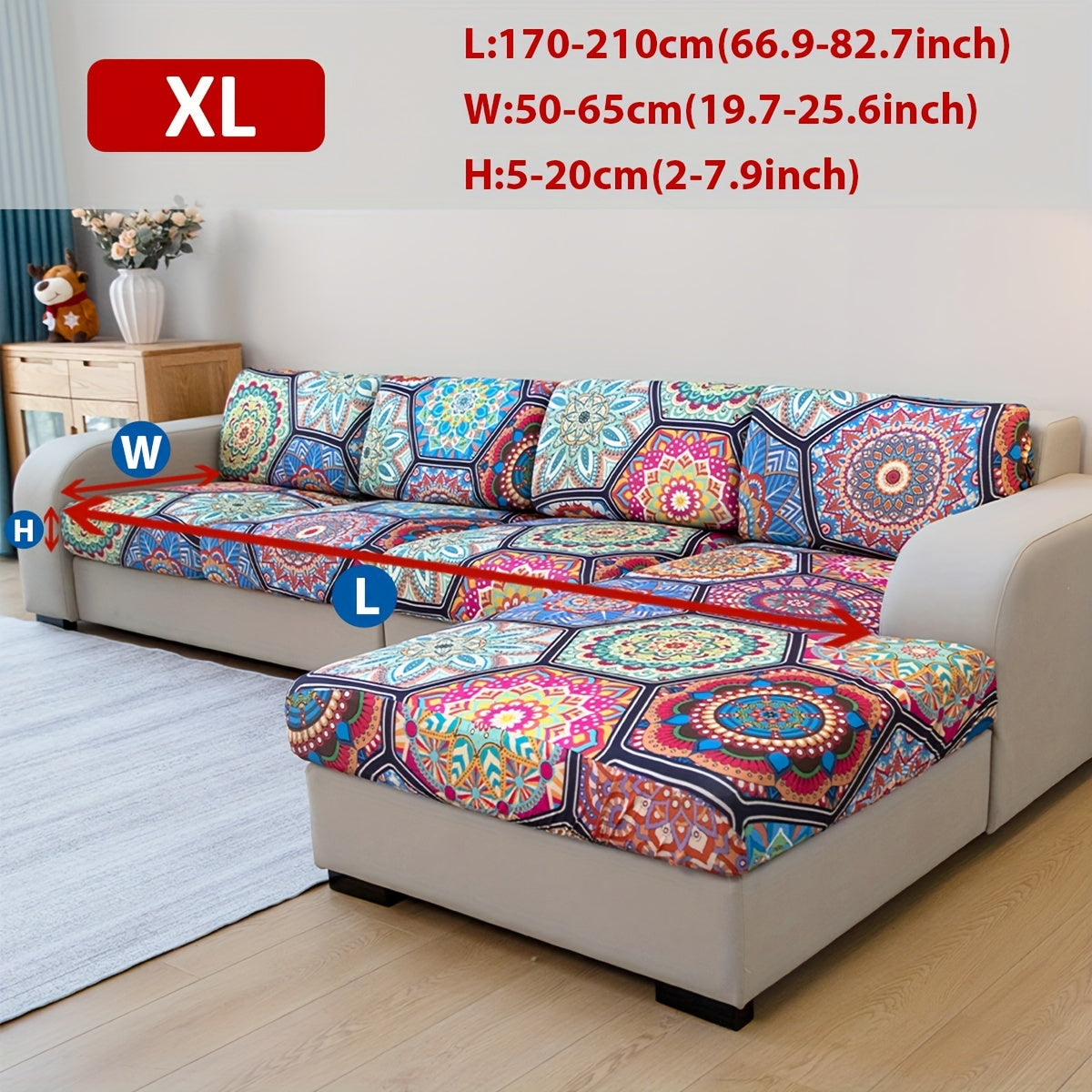 Bohemian Cushion Cover with Colorful Paisley Print for Living Room Sofas