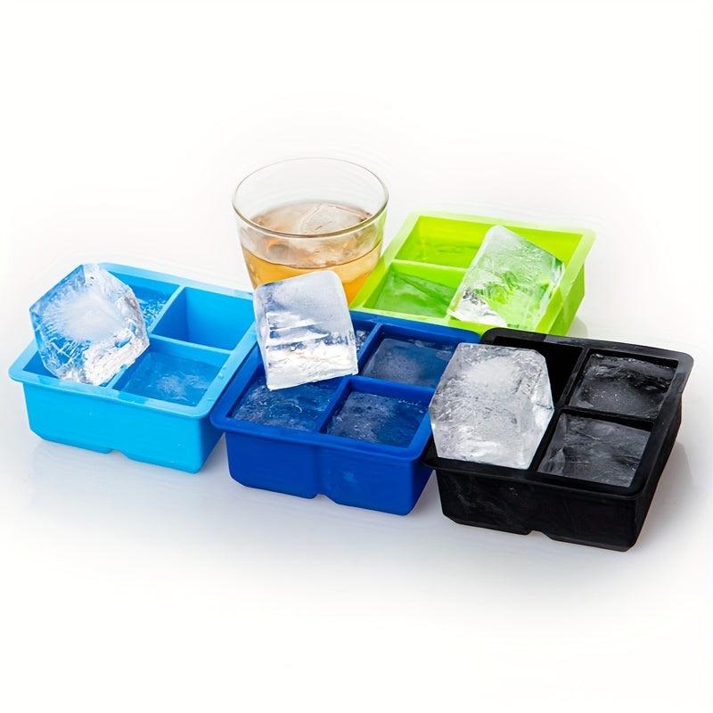 Large Silicone Ice Cube Tray with Lid, Stackable, Easy Release for Cocktails