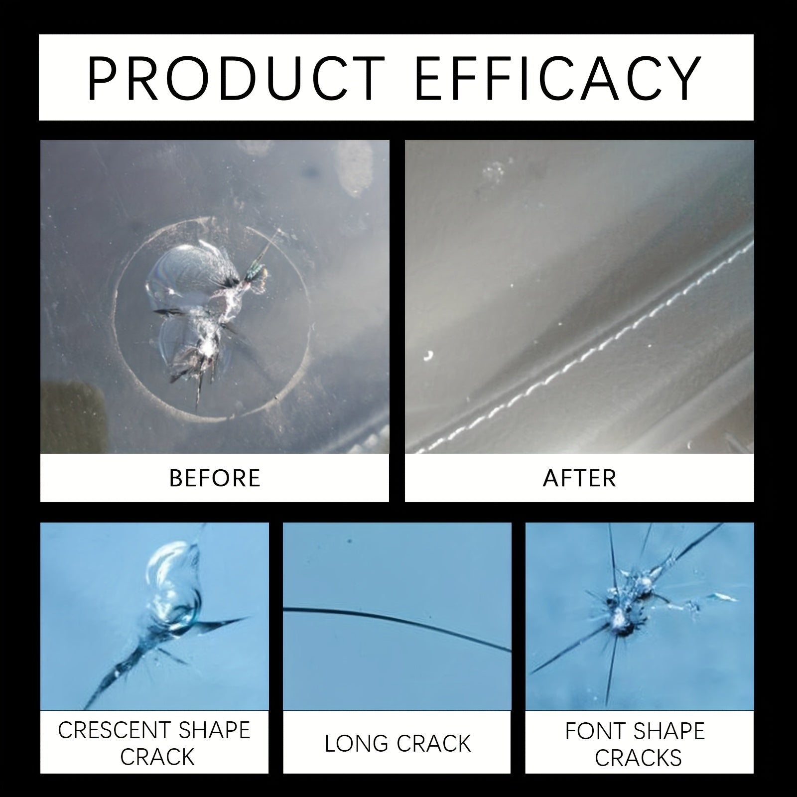 Car Glass Restoration Fluid Kit for Windshield Clarity and Transparency