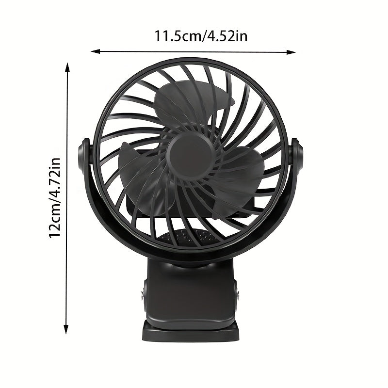 Mini USB Desk Fan and Light Rechargeable Portable Clip-On for Home Office Multiple Colors