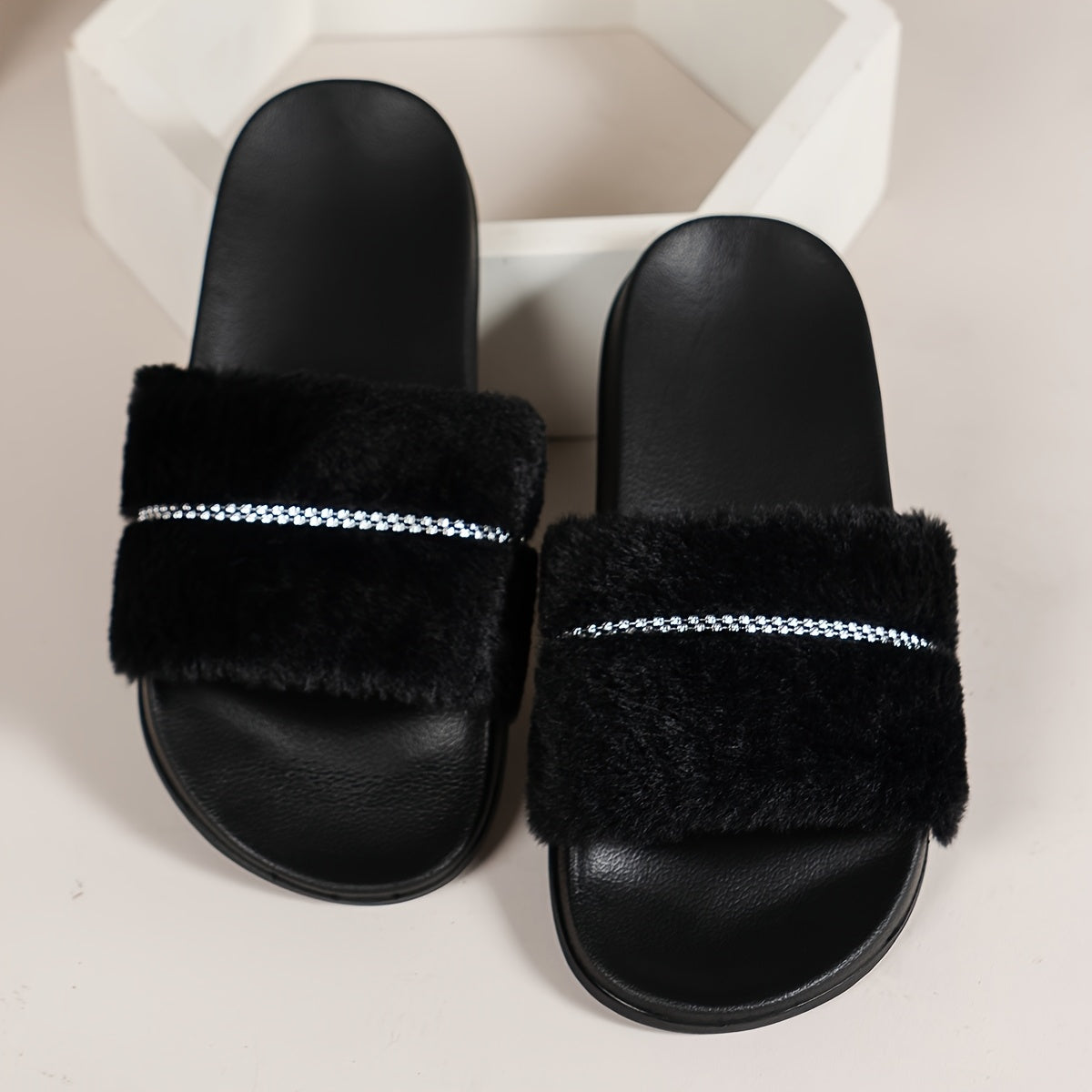 Женские повседневные сандалии с открытым носком, цепочкой из страз и толстой подошвой