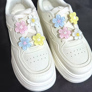 Unisex Flower Shoe Buckle Set 8pcs Cherry Blossom DIY Lace Decorations
