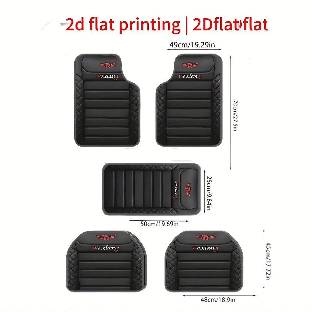 Universal Car Floor Mats 5pcs Polyester Stylish Protective Auto Liners