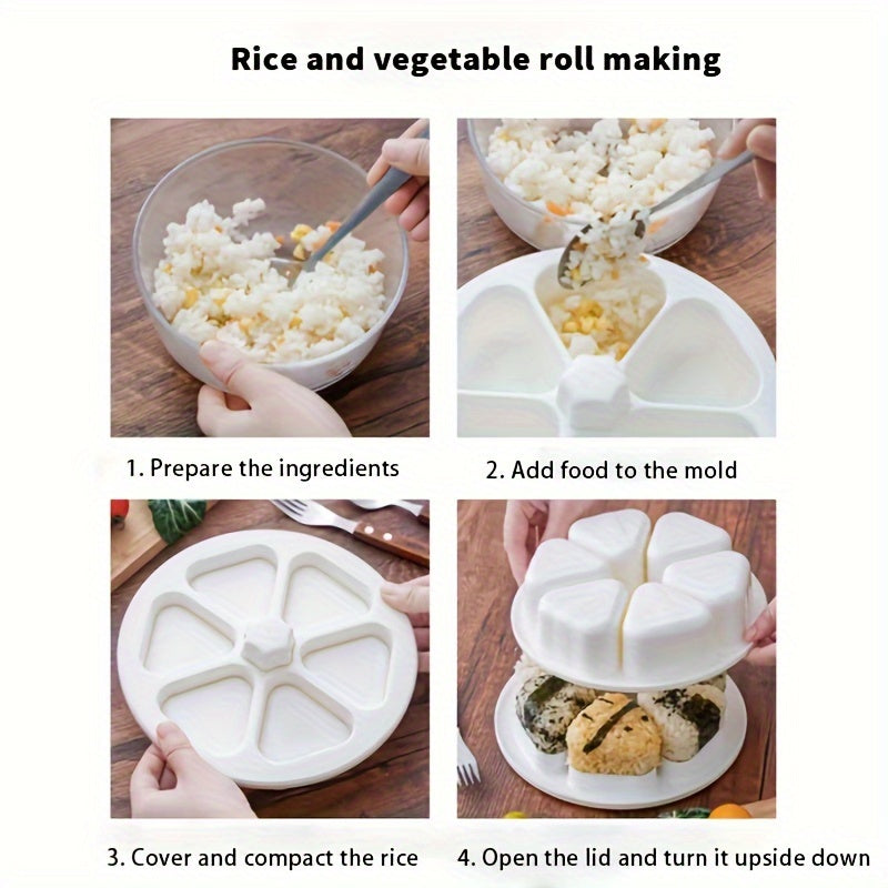 Japanese Rice and Vegetable Sushi Mold Set for Making Six Shapes and Bento Boxes