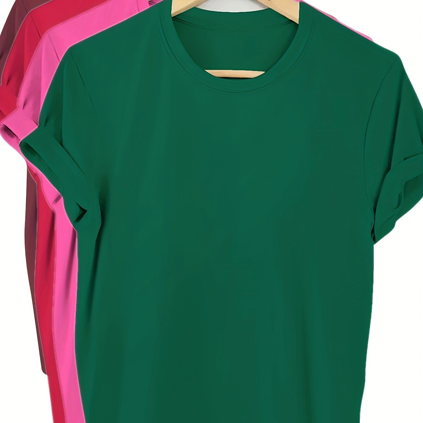 Plus Size Cotton T-Shirts 4 Pack Short Sleeve Crew Neck Casual Women