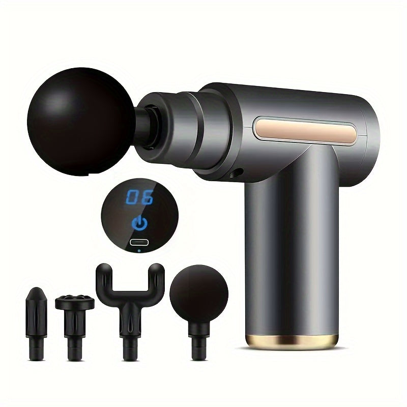 6-Piece Massage Gun Set with Portable Electric Muscle Massager and Accessories