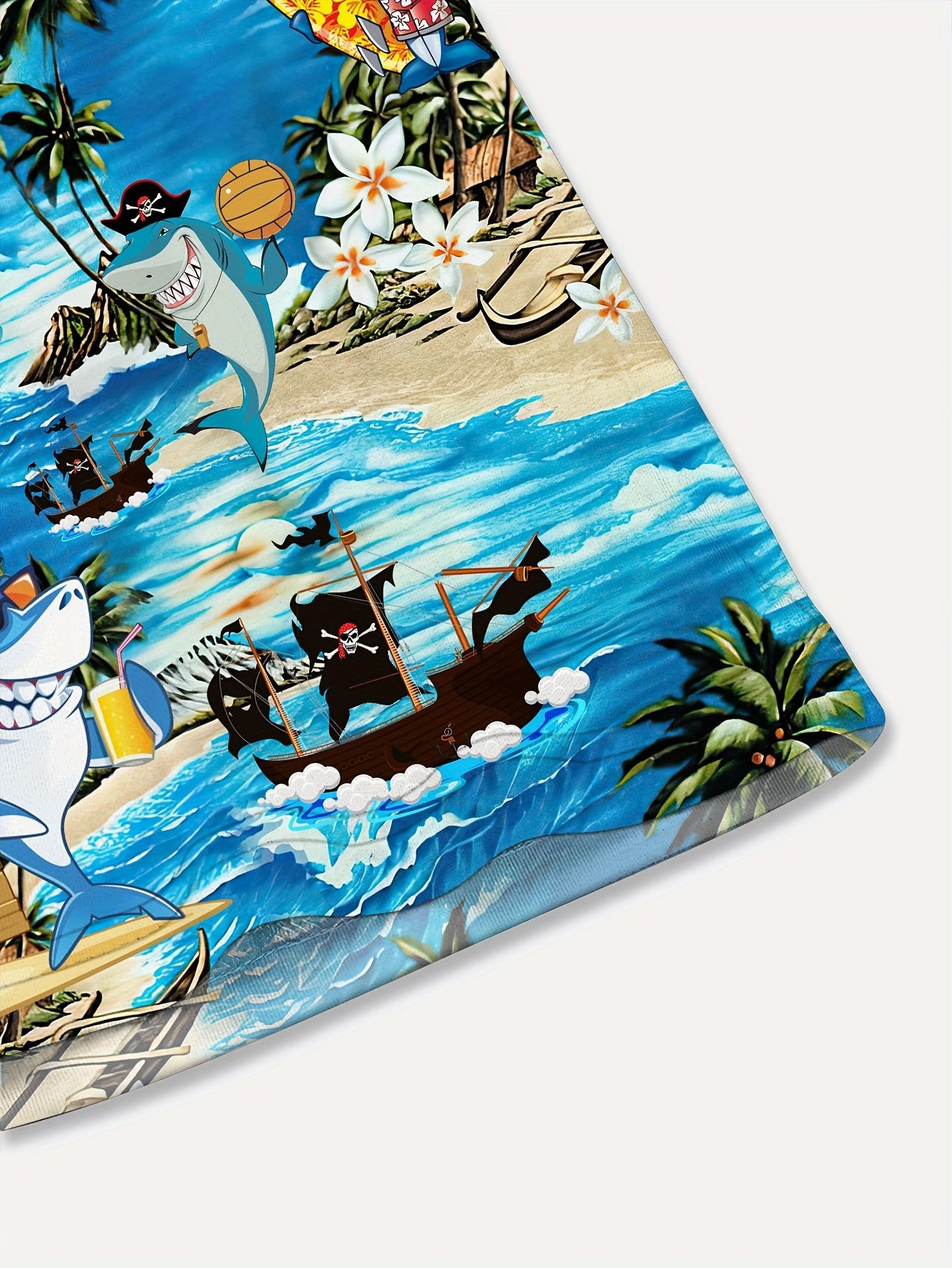 Plus Size Men's Hawaiian Shirt Short Sleeve Casual All Over Flamingo Cowboy Print Polyester