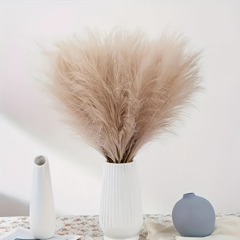 21 Pcs Artificial Pampas Grass Flowers Realistic Texture Soft Feathered Decor for Celebrations and Room