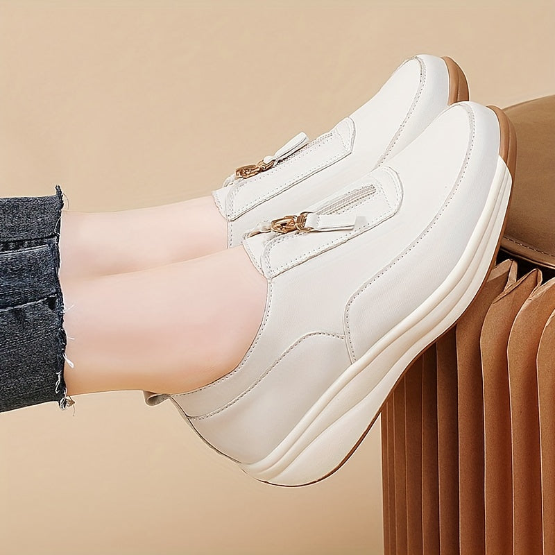 Women's Casual Wedge Sneakers Flat-Sole Walking Shoes Platform Shoes