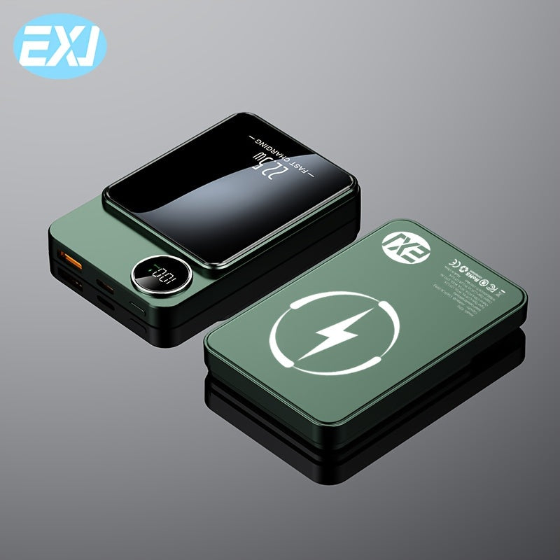 Портативный магнитный беспроводной аккумулятор емкостью 10000 мАч с USB-C и LED-дисплеем для iPhone 12-16