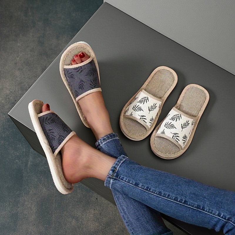 Uniseks linenli slip-on shippaklar EVA taglik bilan ichki va tashqi foydalanish uchun qulay poyabzal