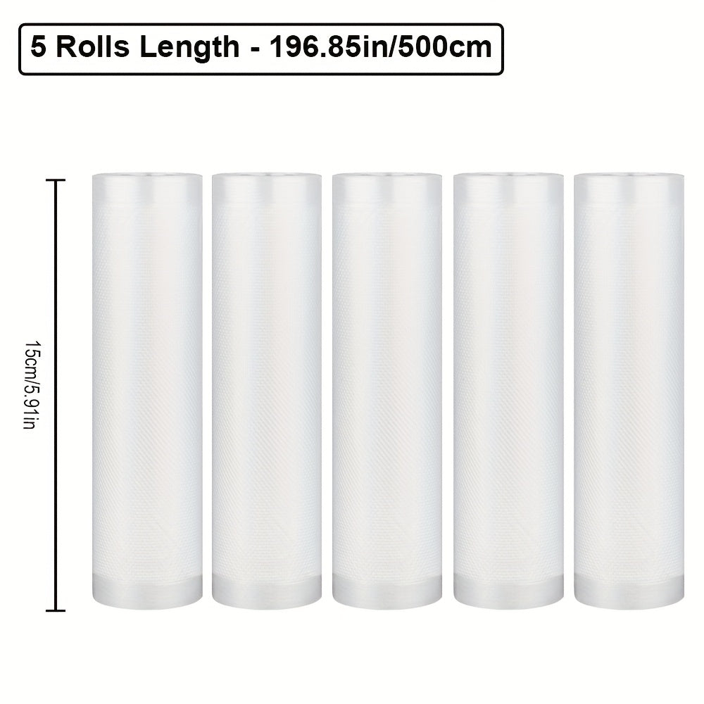 5-Piece 5.0 Meter Vacuum Sealer Bags for Food Storage and Preservation
