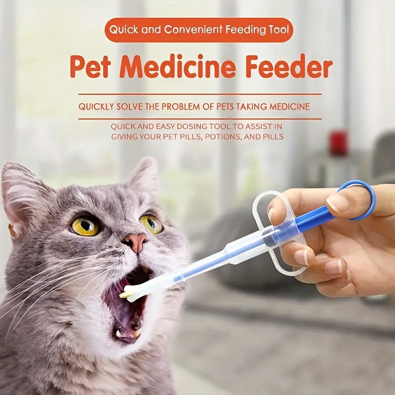 Pet Medicine Feeder for Cats Dual Purpose Soft Tip Pill Shooter Plastic