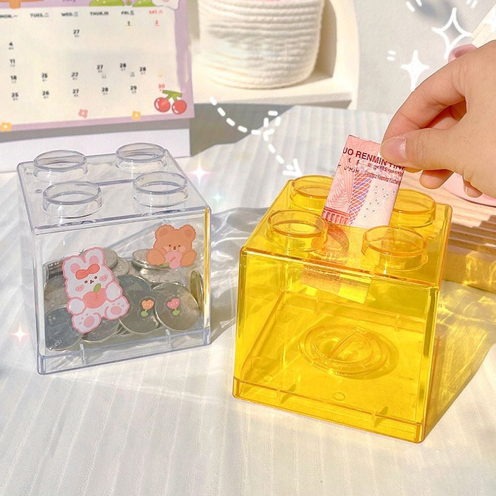 Clear Plastic Coin Bank for Saving Coins at Home