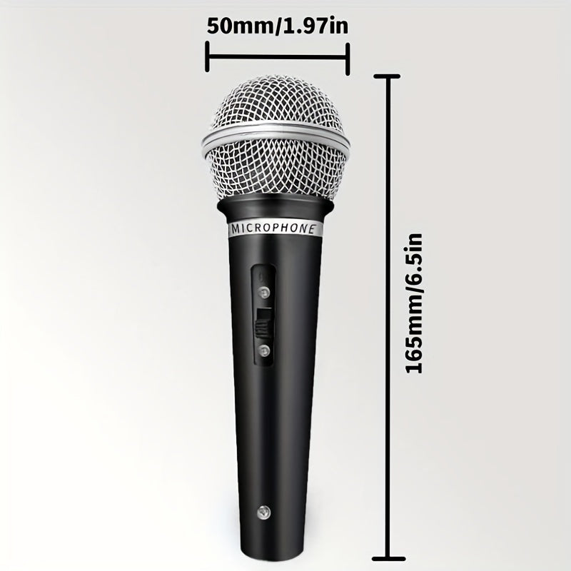 Wired Handheld Dynamic Microphone with 6.35mm Jack for Karaoke Speech Streaming Black