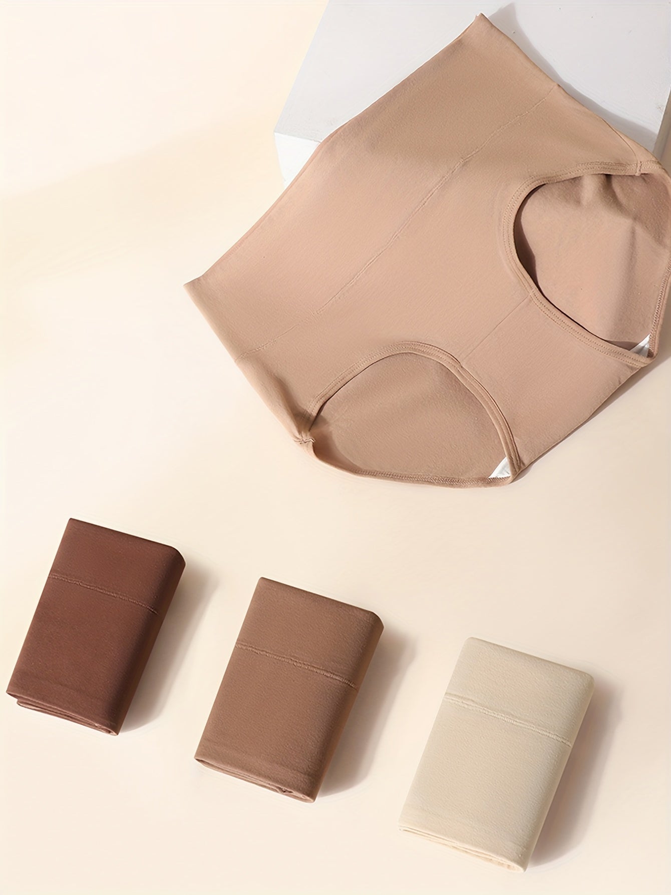 4-Pack Seamless High Waist Women's Briefs Breathable Comfortable Lingerie