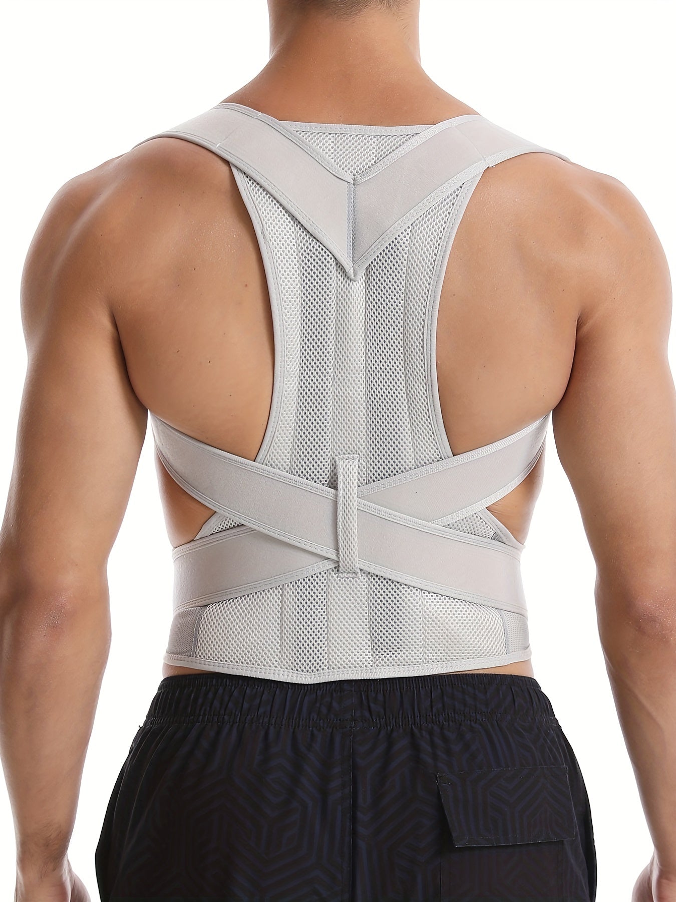 Posture Corrector Vest for Chest Shoulder Neck Support Solid Color Knit Fabric