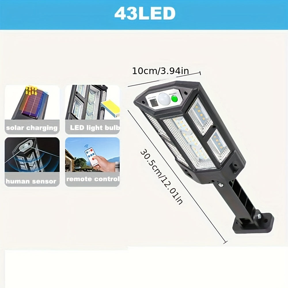 Luz solar LED de pared de 6500K con sensor de movimiento y 3 modos de iluminación para seguridad en el jardín exterior