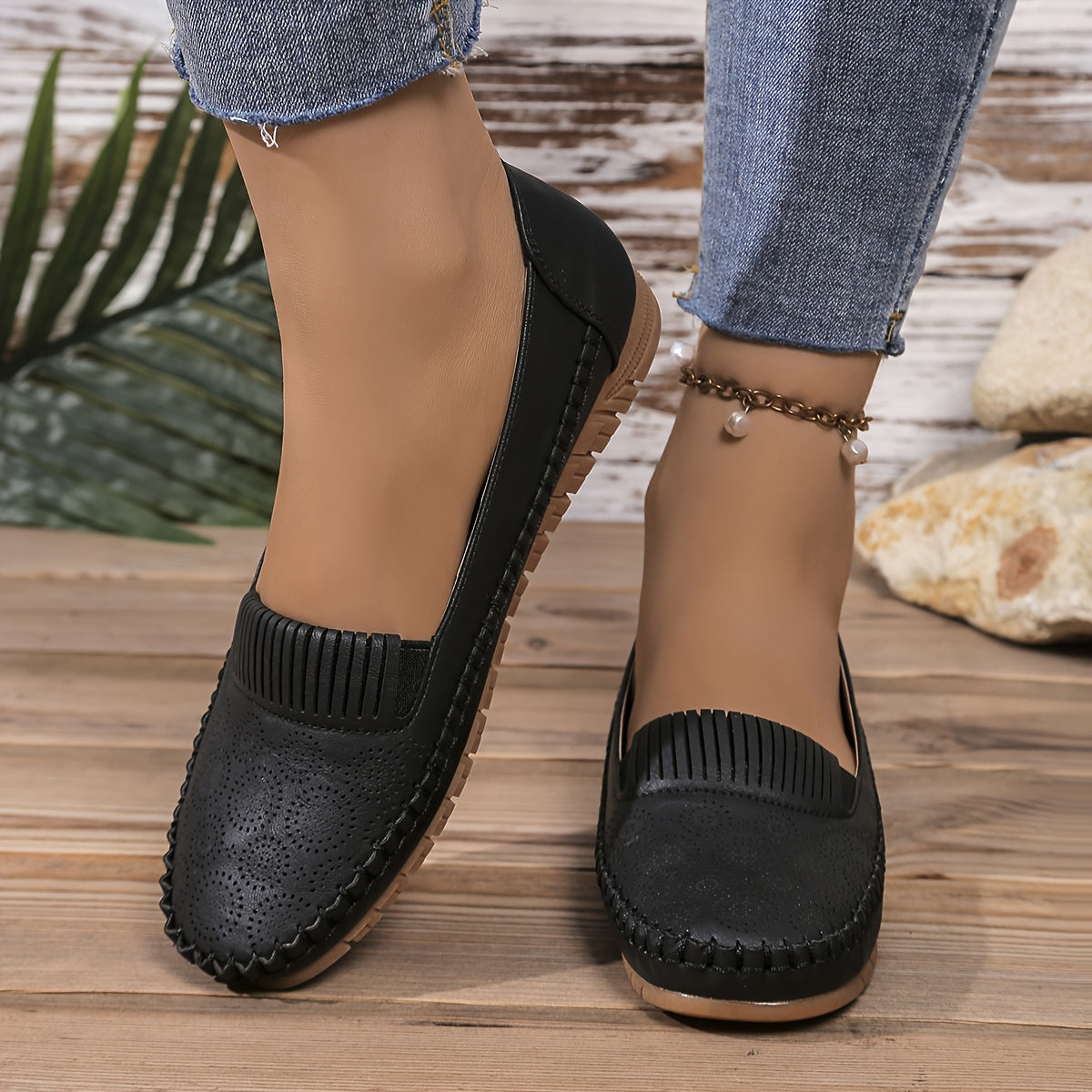 Women's Casual Slip-On Flats Faux Cover Upper Soft Fabric Lining