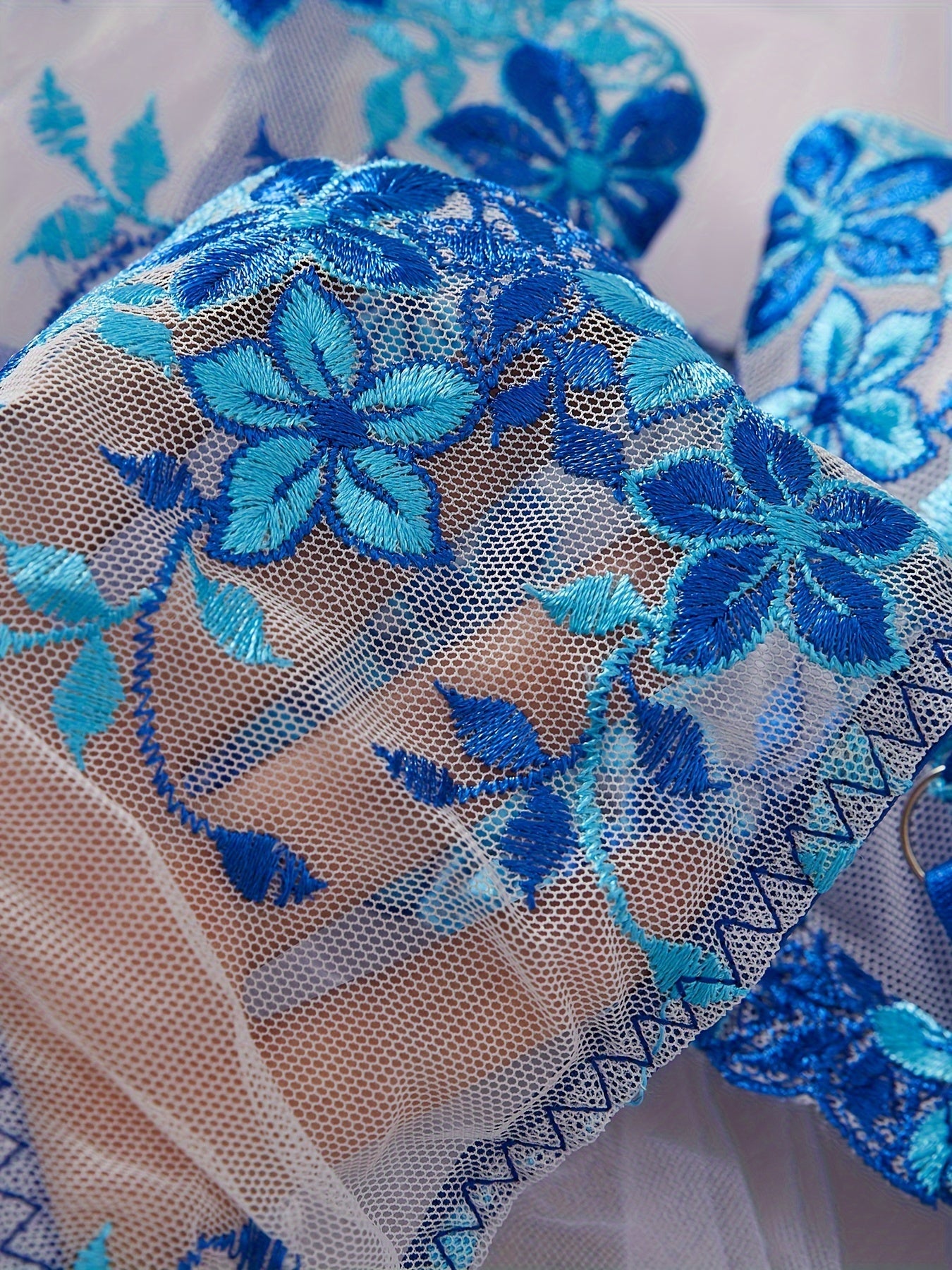 Plus o'lchamli ichki kiyimlar to'plami Polyester aralashma Sekin gullar bosma