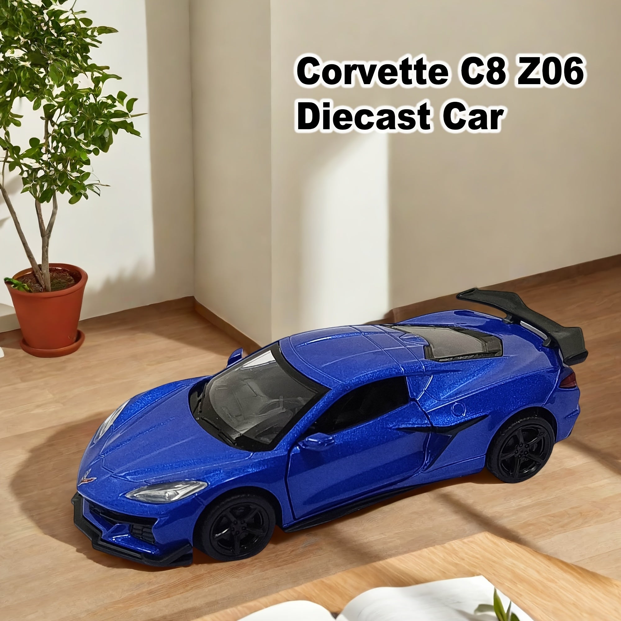 Adult Alloy Diecast Model Car 5-Inch Blue Coronavirus Z06 Collectible