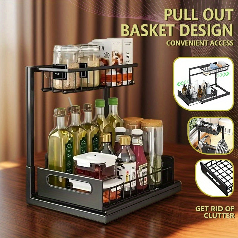 1pc Multi-Function Kitchen Sink Drain Basket with Hanging Rack for Tableware and Fruit/Vegetables.