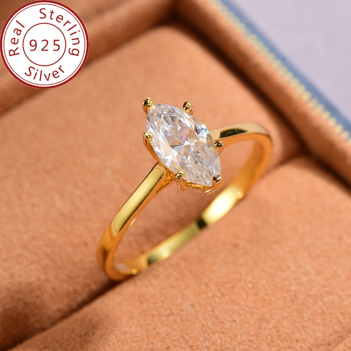 Moissanite Engagement Ring for Women 1CT Sterling Silver Wedding Jewelry