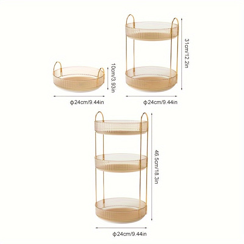 360° Rotatable Makeup Brush Organizer with Multiple Compartments for Bedroom and Dorm Storage