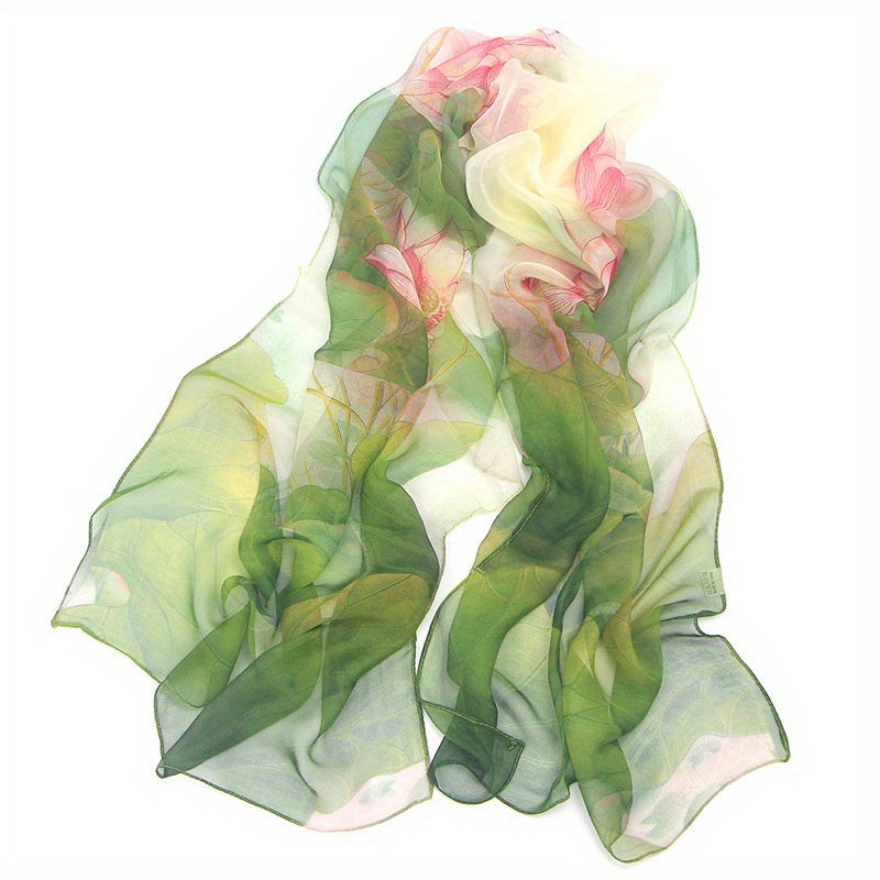 Women’s Printed Chiffon Scarf Soft Breathable Travel Shawl