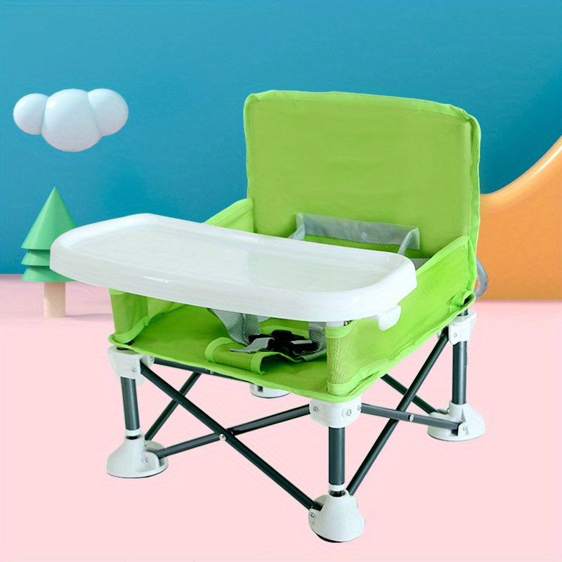 Children's Folding Dining Chair with Detachable Tray Portable for Home Meals