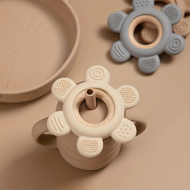 Bola uchun silikon yog'och BPA bepul oziq-ovqat sinfi tabiiy sovg'a bolalar va kichkina yoshdagilar uchun