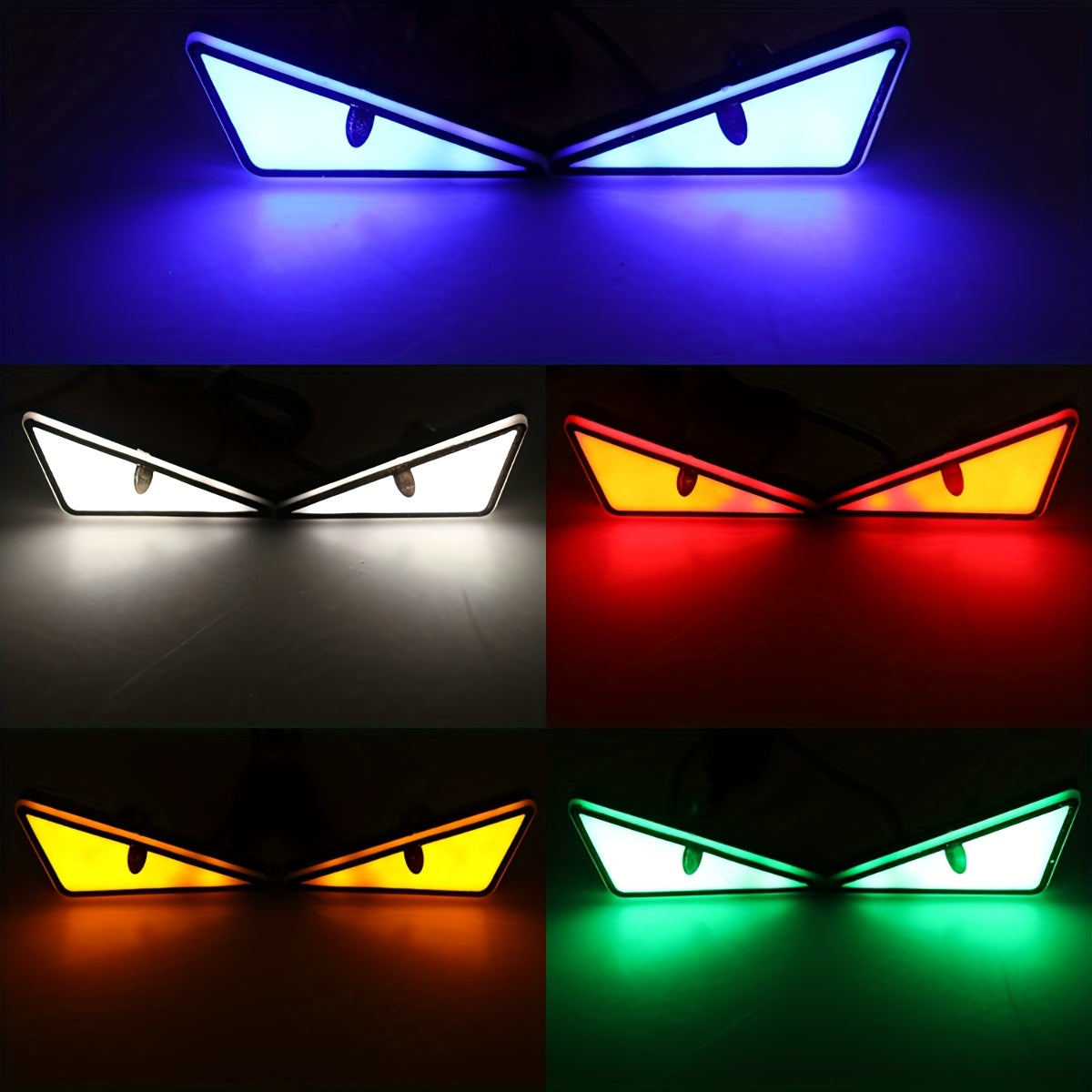 2pcs LED Demon Eye Lights Triangle Angel Eye Car Motorcycle Neon Bright Safety Driving