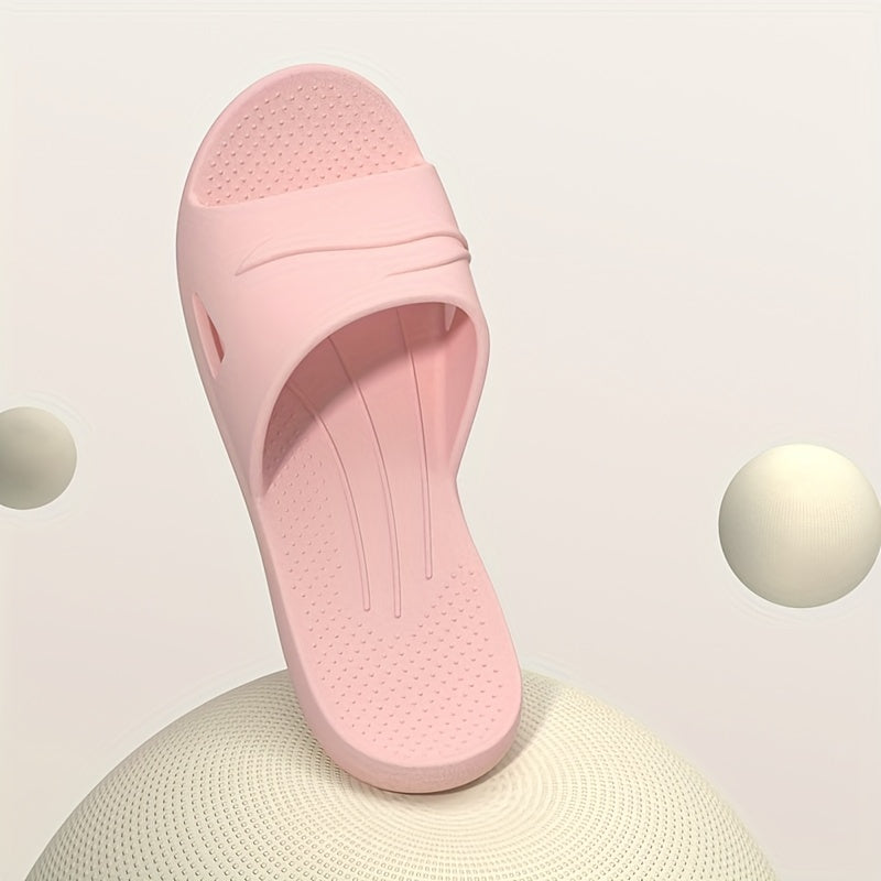 Unisex Solid Color Slip-On Slides Lightweight Bathroom Home Slides