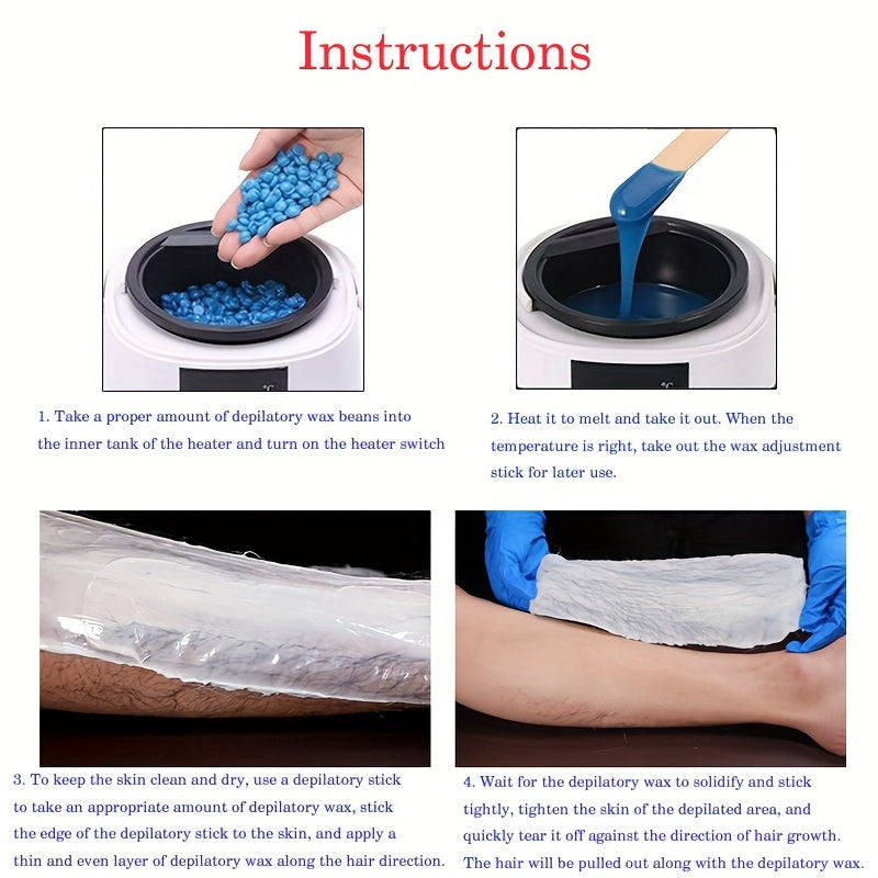 Plug-In Hair Removal Wax Kit for Legs and Nose European Standard