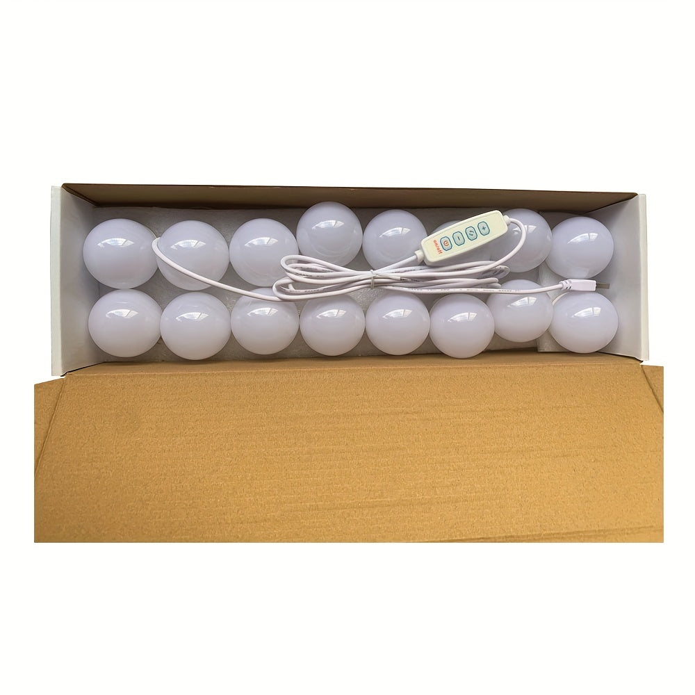 3-Color Dimmable LED Makeup Mirror Bulb USB Powered for Bedroom Bathroom Dressing Table