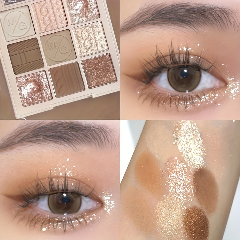 9-Color Eyeshadow Palette Matte Shimmer Waterproof Long-Lasting Velvet Finish