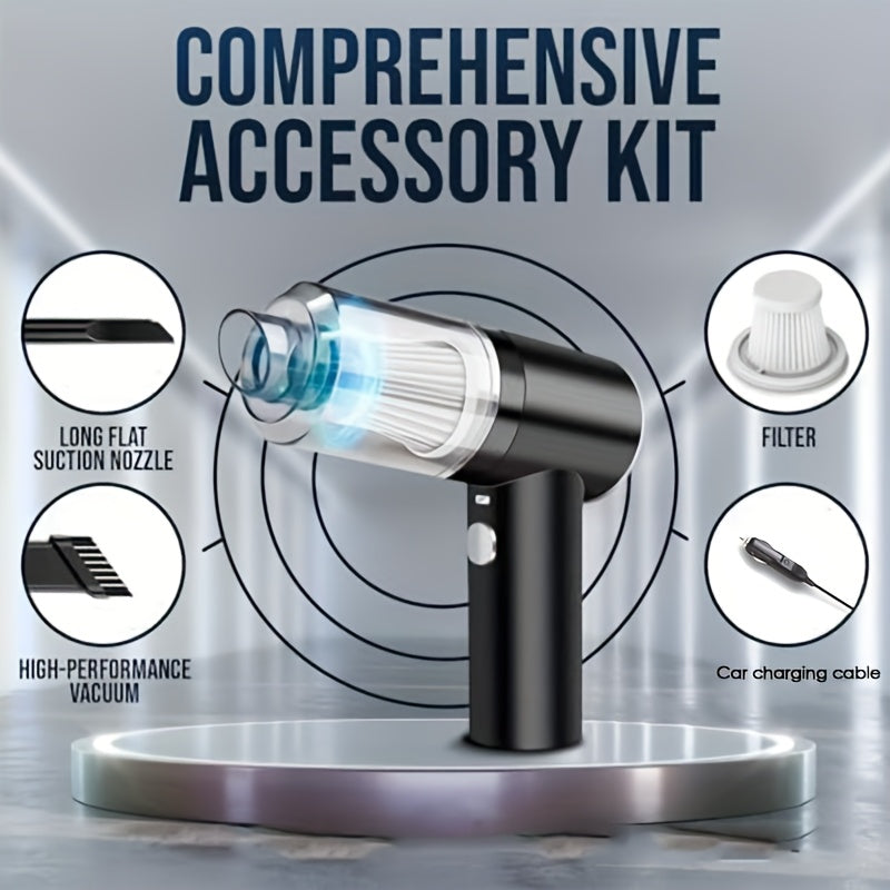 Aspiradora de coche de alta succión con accesorios negro 12V 200W ABS duradero