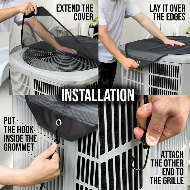 Waterproof PVC Mesh Cover for AC Units Dust Wind Cold Draft Protection