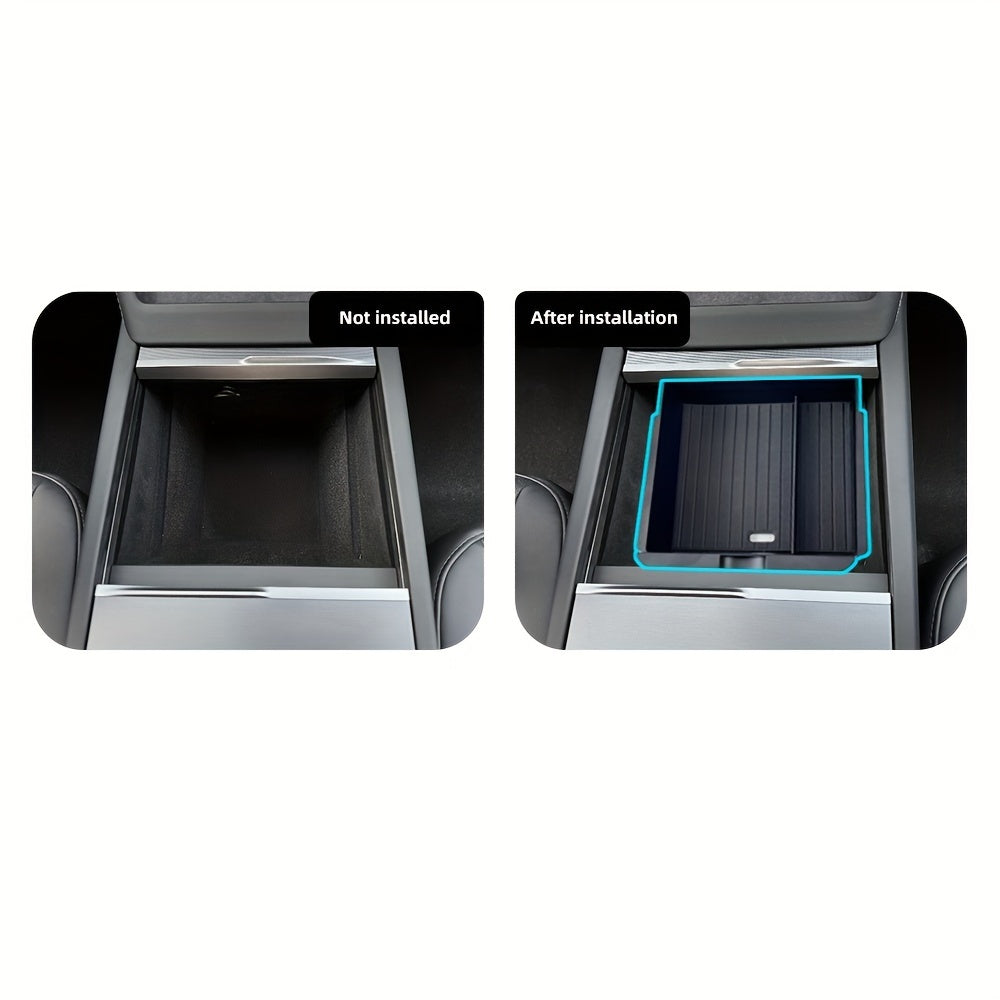 Car Interior Center Console Armrest Storage Box Set for Tesla Model 3 and Y