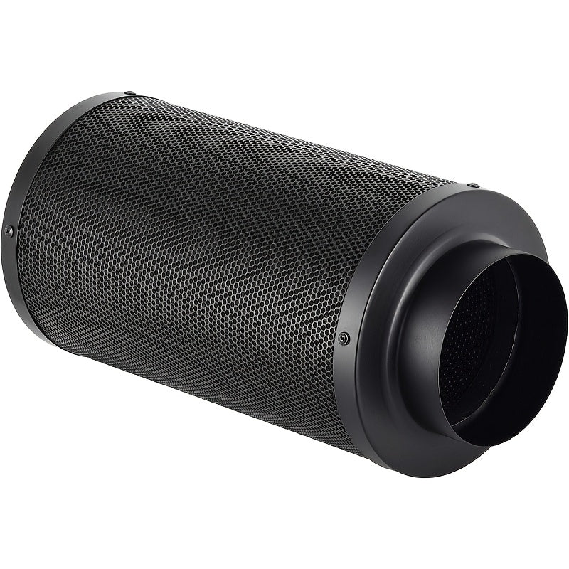 Black Metal Plant Growth Tent Air Filter 6x16 Inches Activated Carbon Hydroponic